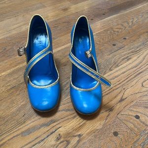 Marc jacobs blue and gold Mary Jane